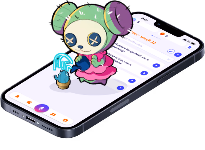 A monster standing on a phone with Pick N Doo opened